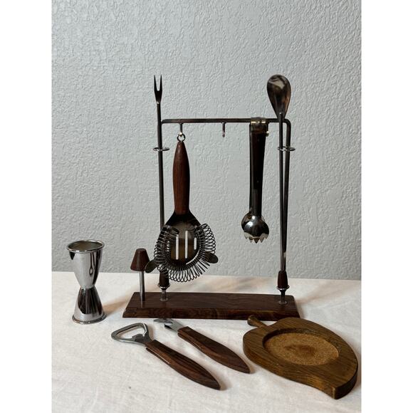 Vintage Mid Century Modern Bar Tool Set, Japan, - Picture 3 of 7